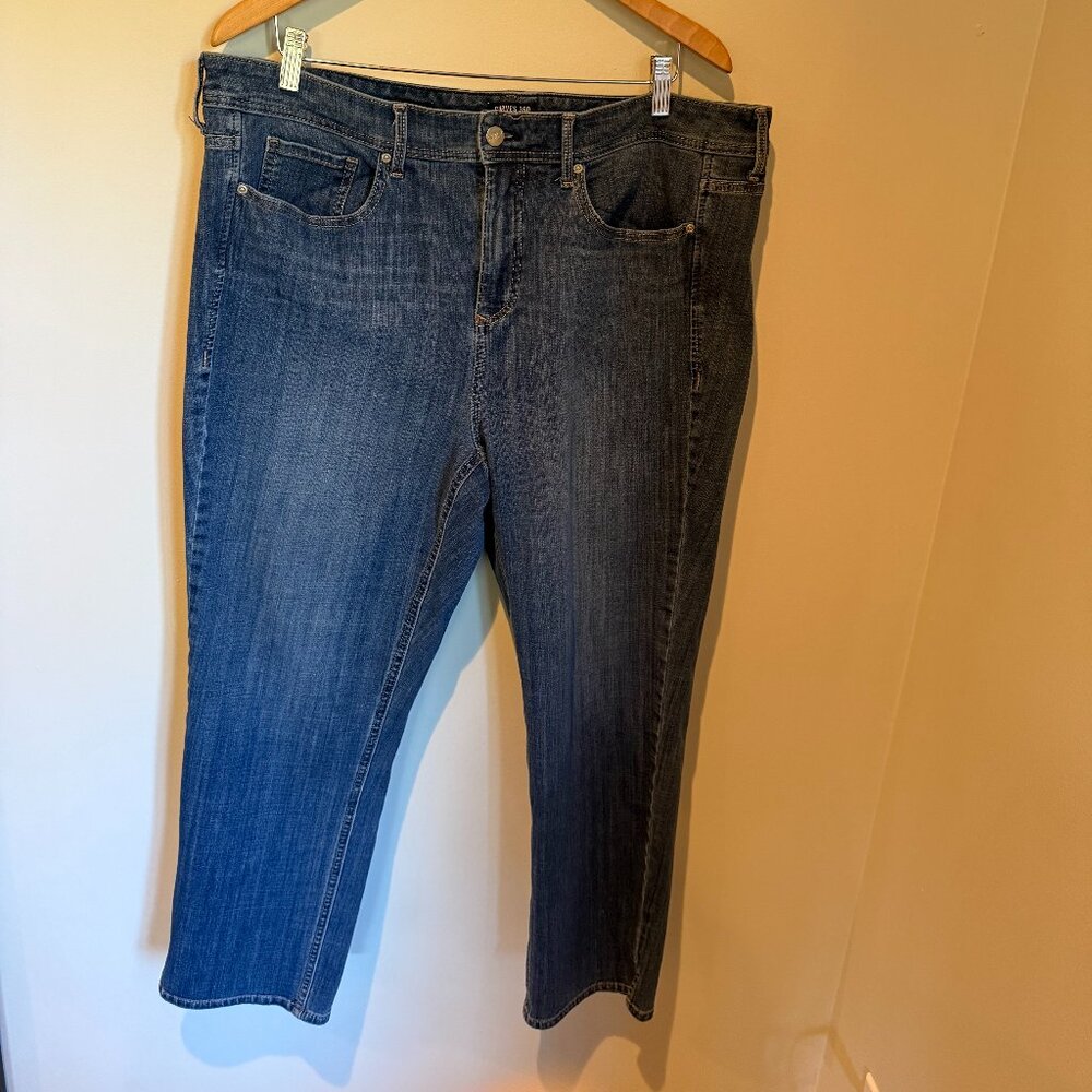 NYSDJ Slim Straight Ankle Jeans  In Curves 360 Denim w Side Slit Sz 18